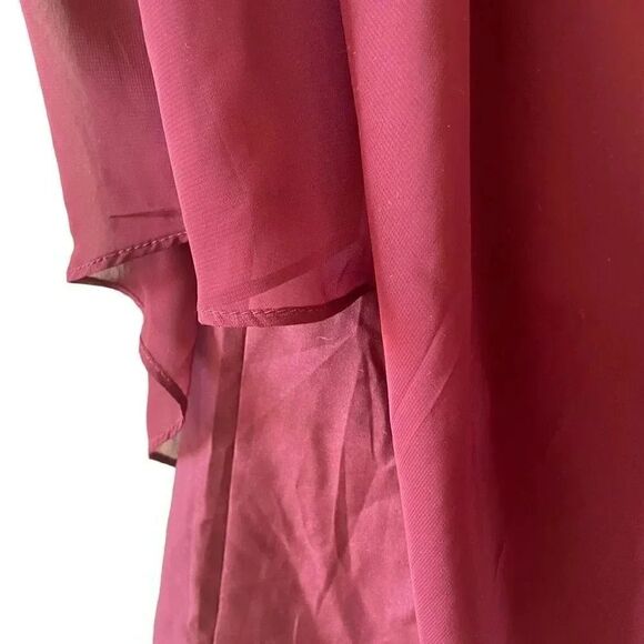 Jenny Packham Cabernet Cap Sleeve Chiffon Bridesmaid Dress Fit & Flare 12 #1654 - Picture 8 of 15